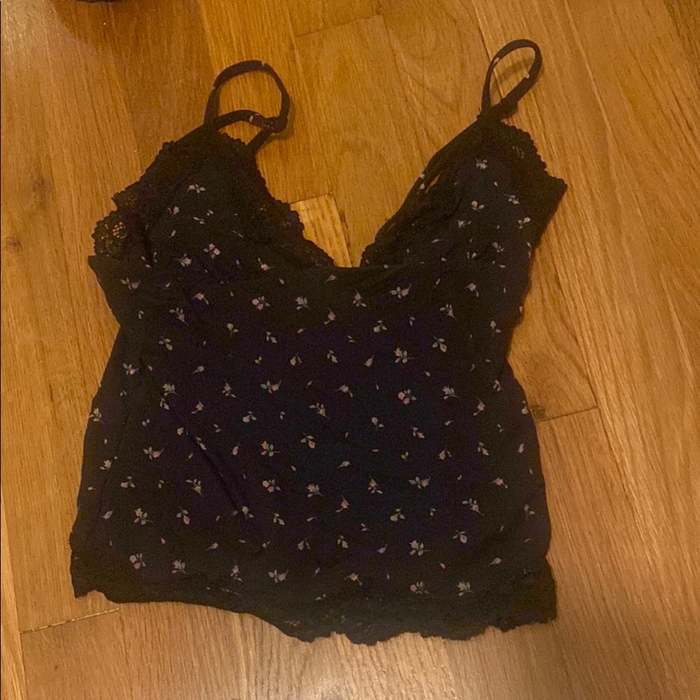 SKIMS Black Floral Camisole